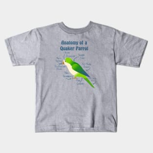 Anatomy of Quaker Parrot Monk Parakeet Kids T-Shirt